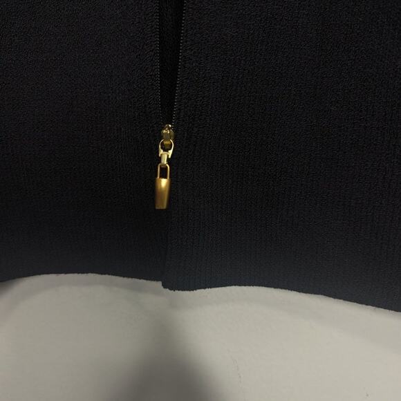 St. John Collection Vintage Black Full Zip Long Sleeve Jacket Gold Studded 2 - Picture 6 of 10